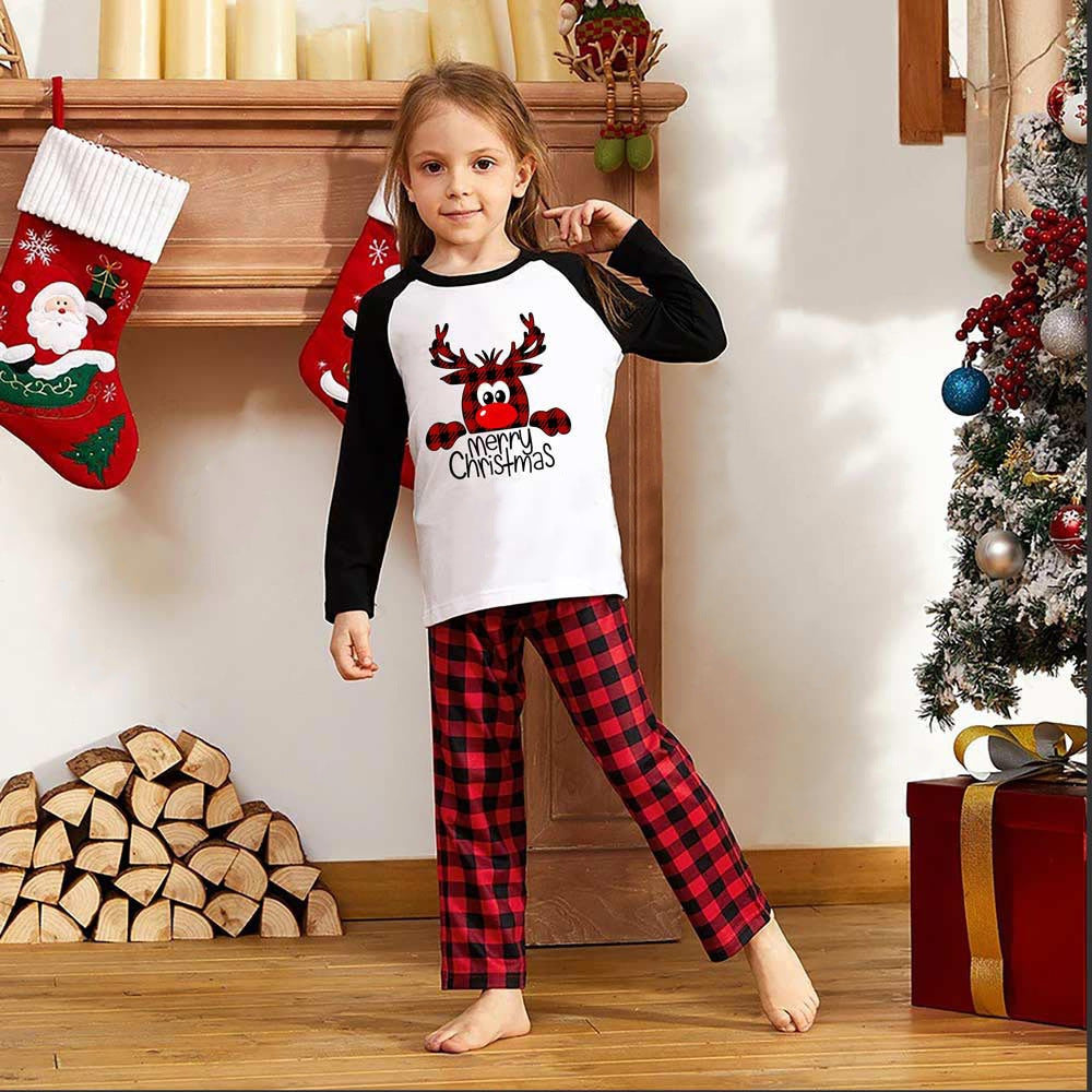 Reindeer Red Plaid Christmas Family Pajamas