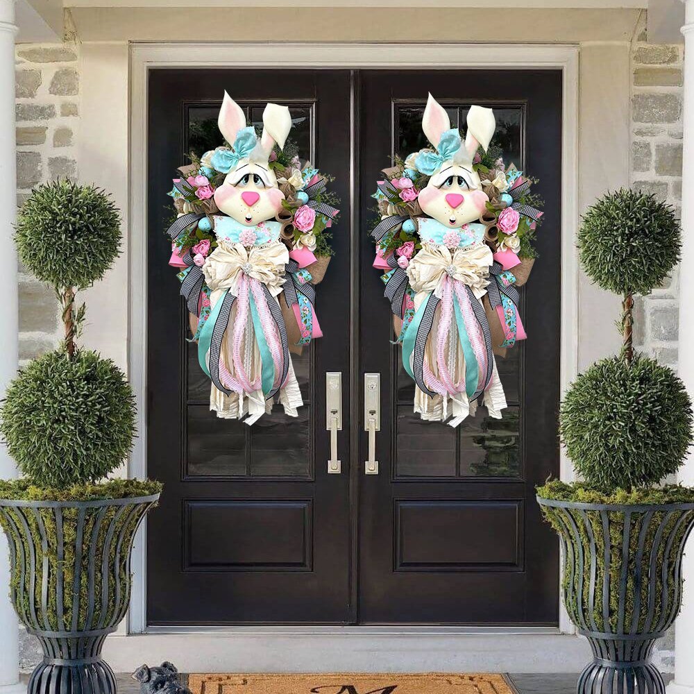 [50% Sale🔥] Easter Wreath for Front Door - Easter Bunny