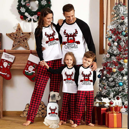 Reindeer Red Plaid Christmas Family Pajamas