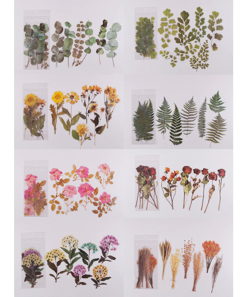 Large size dried flower sticker set