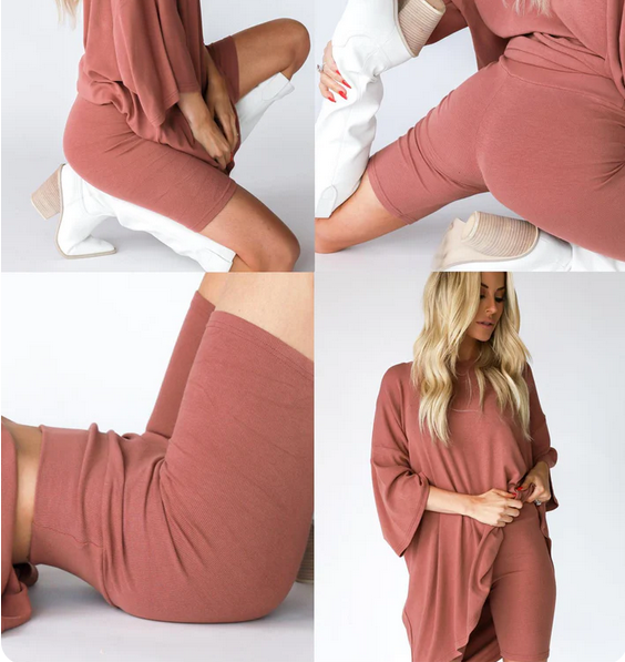 🔥Free Shipping🔥Oversized Tee & Biker Outfit Lounge Short Set