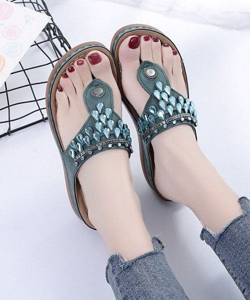 Unique zircon patchwork sandals