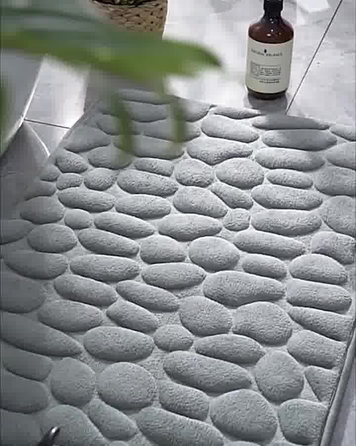 2024 New Arrival Cobblestone Embossed Bathroom Bath Mat