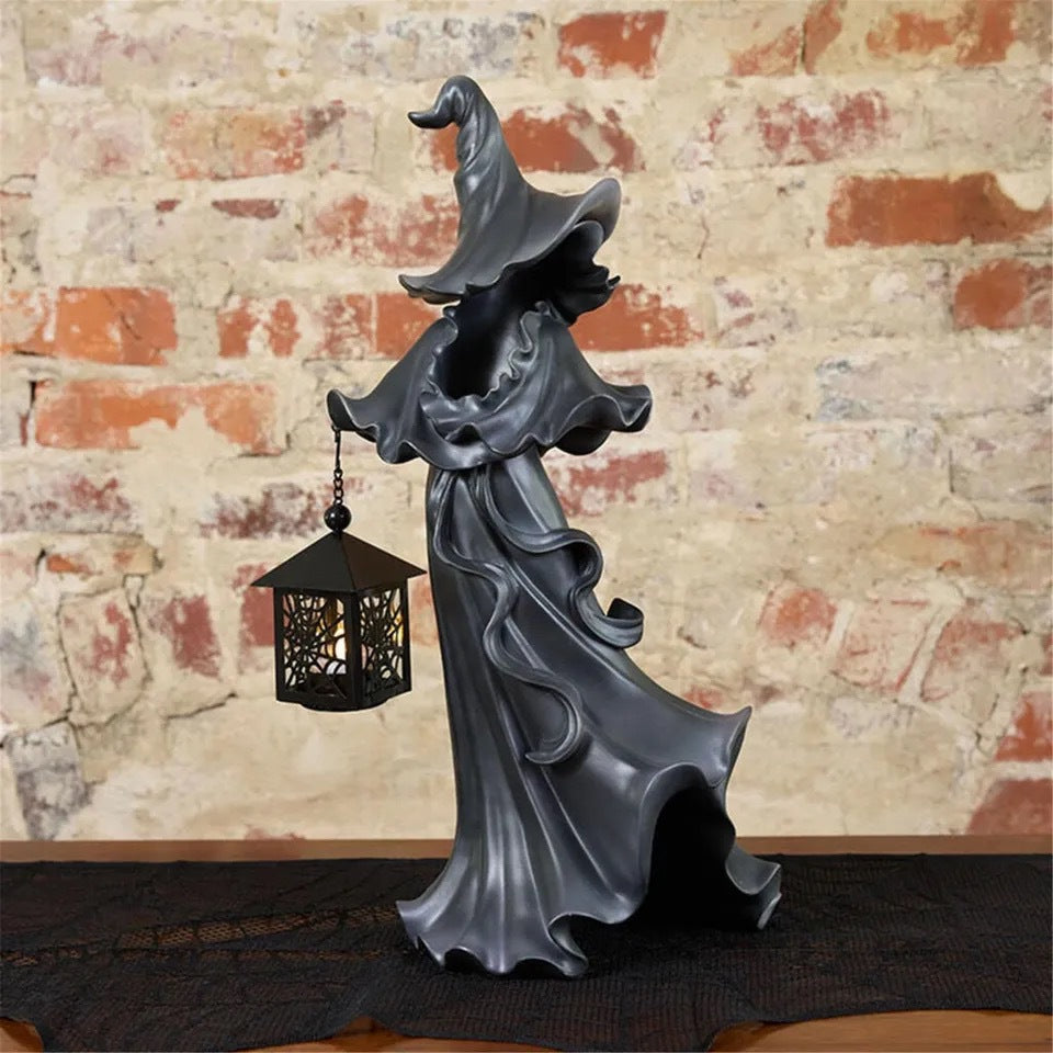 Witch With LED Lantern Decoration