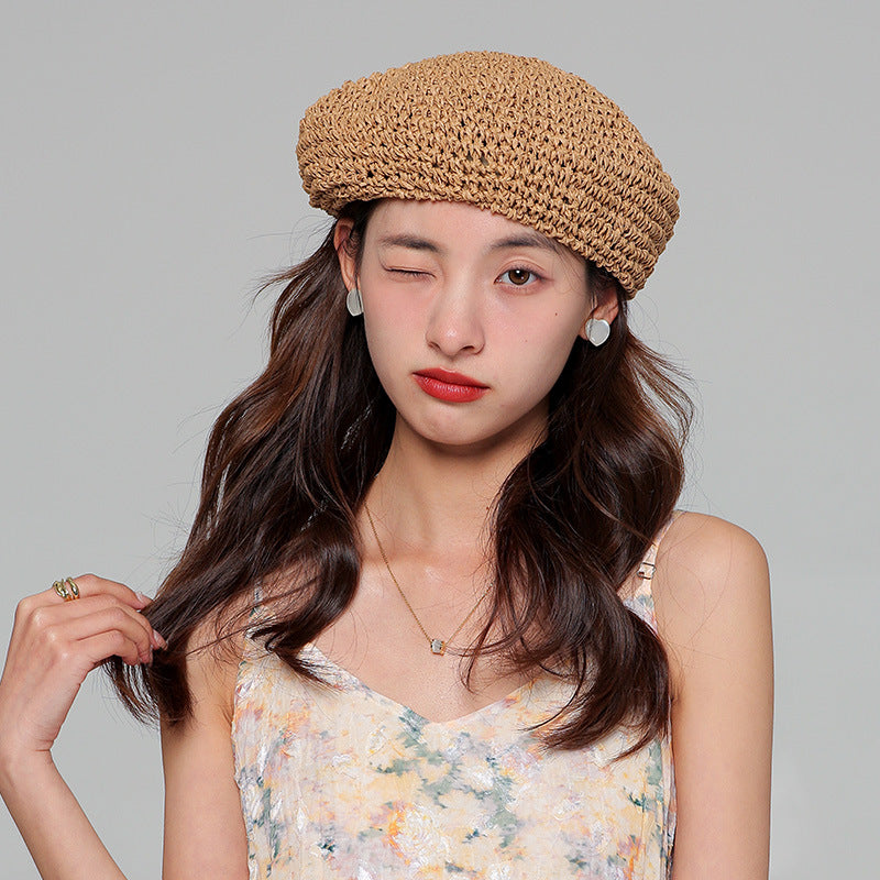 [Summer hot style] French retro straw beret