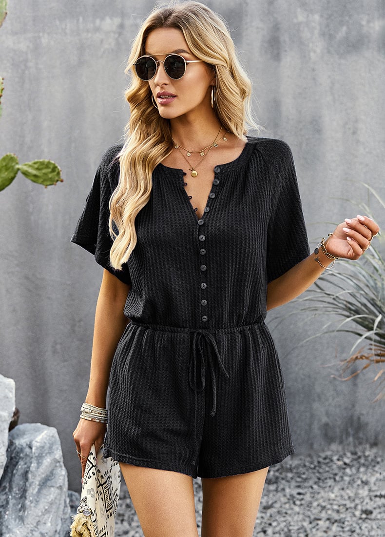 V-neck Drawstring Jumpsuit-BUY 2 FREE SHIPPING