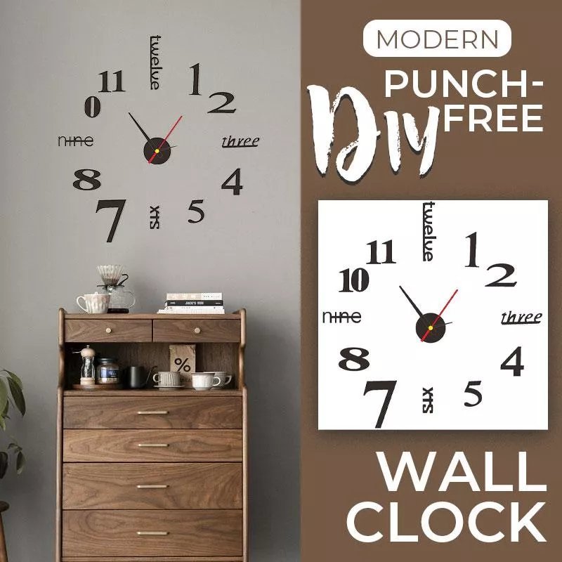 🔥Summer Hot Sale - 48% OFF 🔥MODERN DIY PUNCH-FREE WALL CLOCK