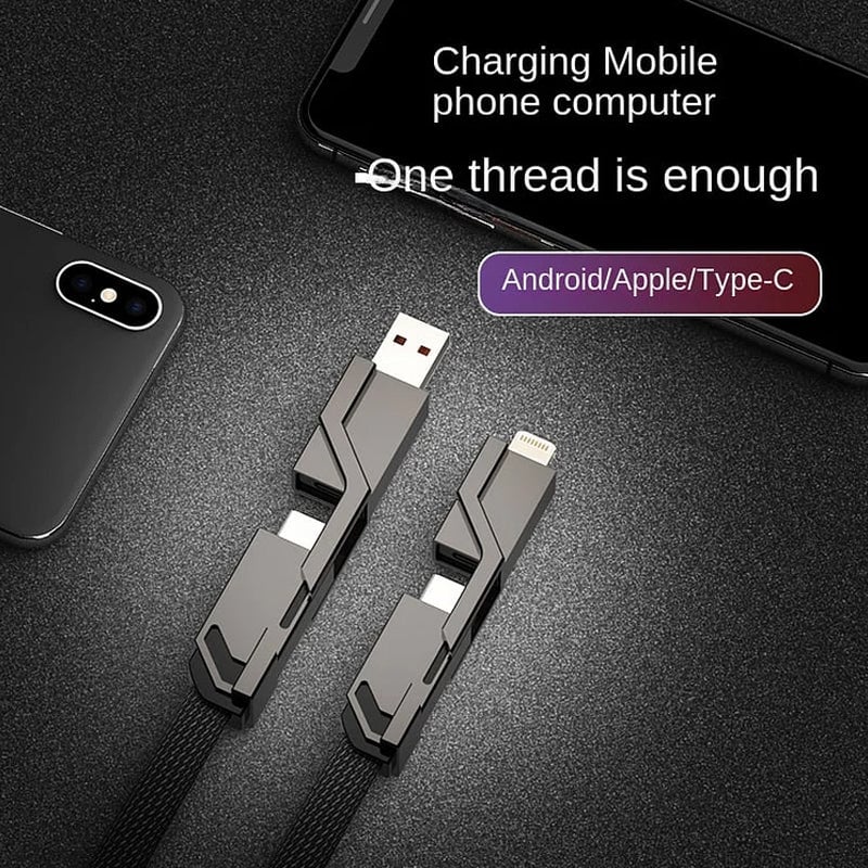 Syncable 4-in-1, 60W Fast Charge & Sync Cable