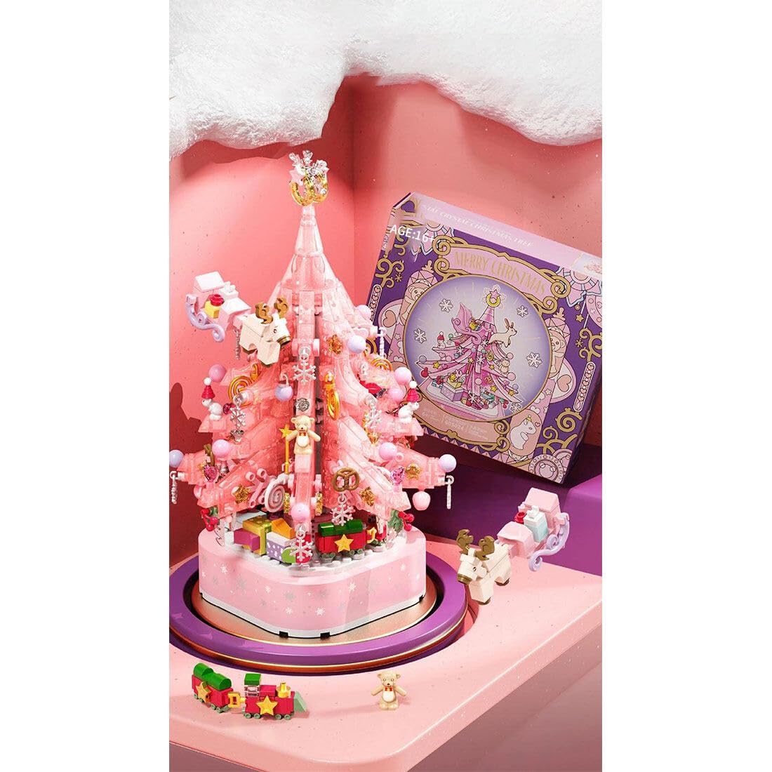 【Christmas best seller🎄】Pink Crystal Christmas Tree Building Block Set - Last day 49% Off