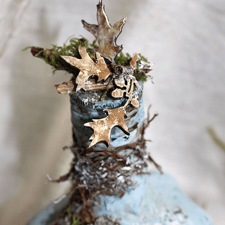 【Perfectly decorate your warm home】Altered Art Bottle - Mystical forest stories