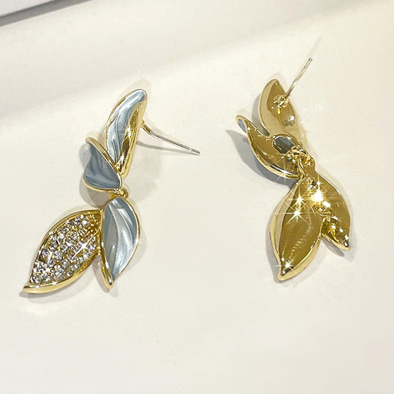 🌸🌸Petal Leaf Diamond Earrings