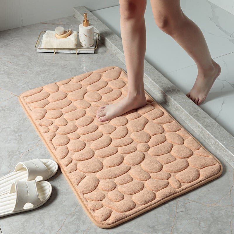 2024 New Arrival Cobblestone Embossed Bathroom Bath Mat