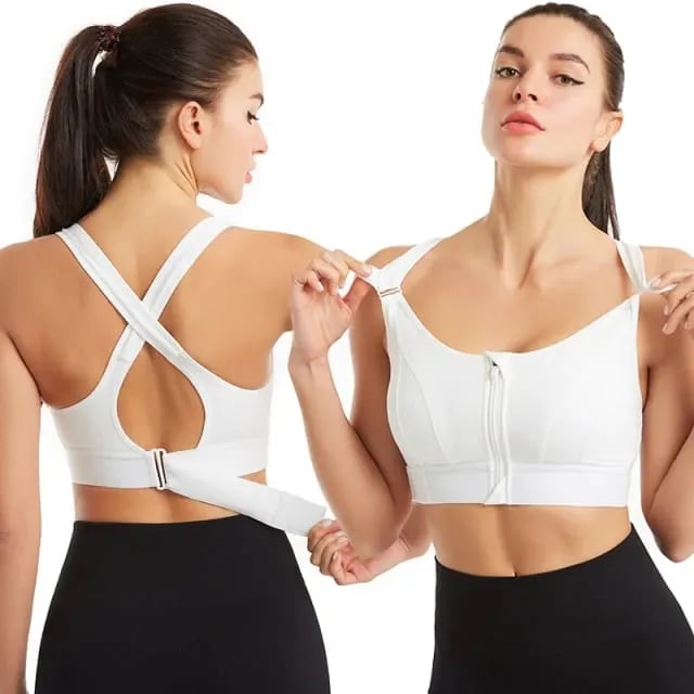 🔥Hot Sale 48% Off - Wireless Support Super Tight Impact Resistant Zipper Sports Bra