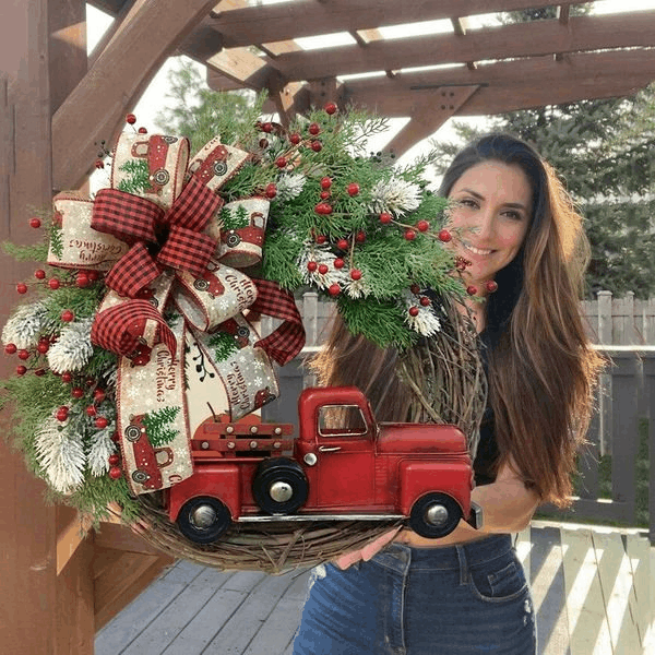 【Christmas best seller🎄】💥50% Off💥Red Truck Christmas Wreath