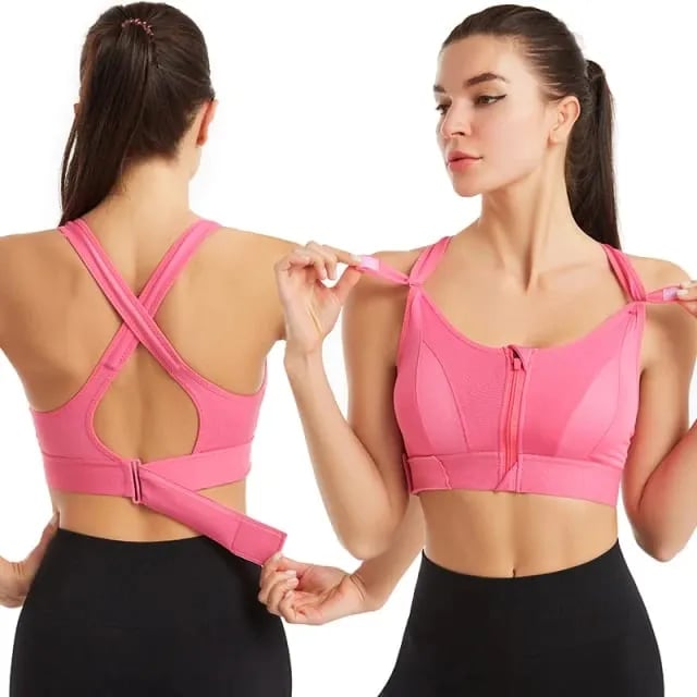 🔥Hot Sale 48% Off - Wireless Support Super Tight Impact Resistant Zipper Sports Bra