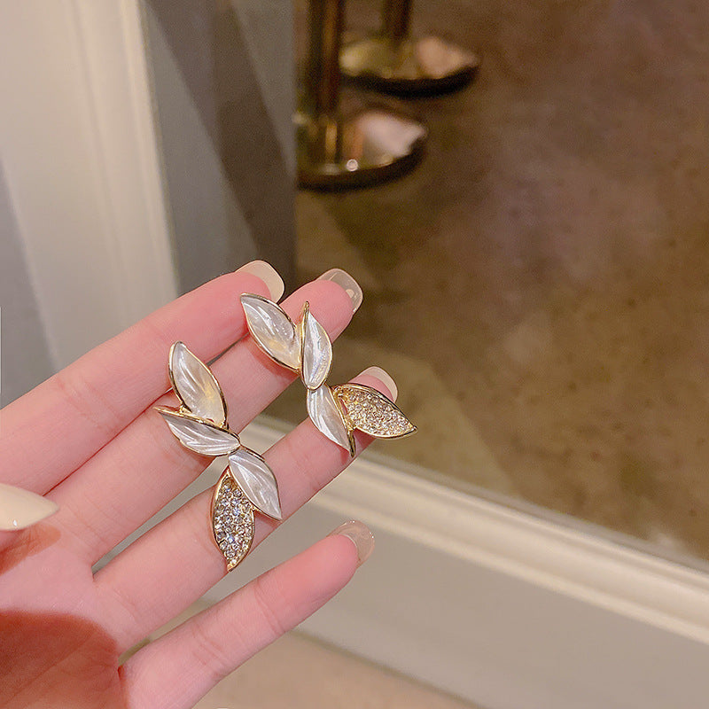 🌸🌸Petal Leaf Diamond Earrings