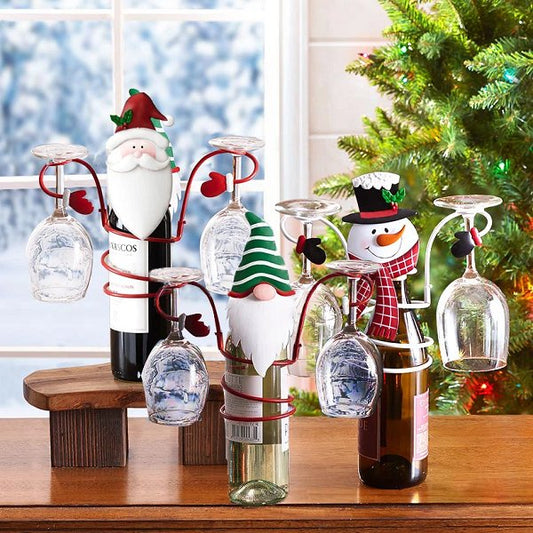 🎄 Early Christmas Pre-Sale - 50% Off -Holiday Wine Bottle & Glass Holders - Christmas decoration