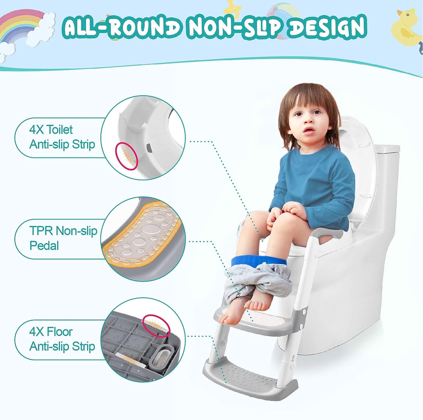 2024 New Potty Training Toilet Seat for Kids With Step Stool Ladder