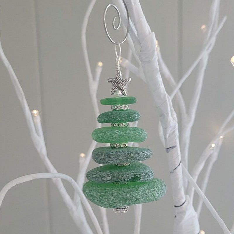 🔥Last Day 49% OFF-Sea Glass Christmas Tree Ornament🎄