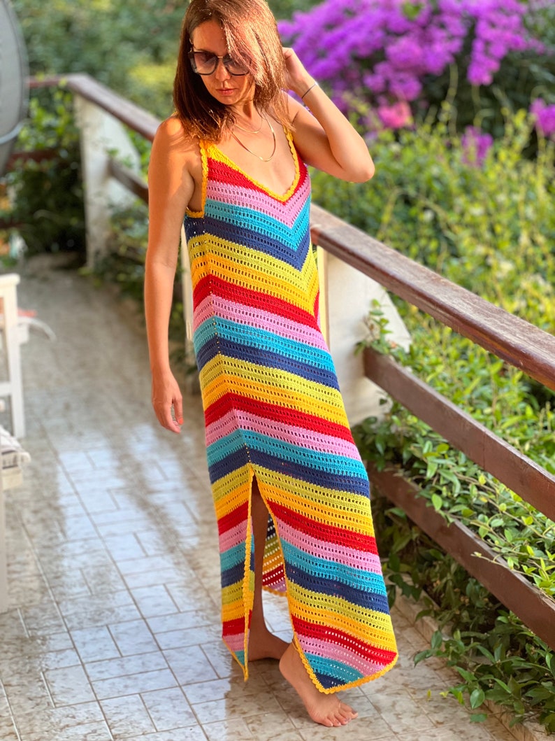 2024 colorful crochet long skirt