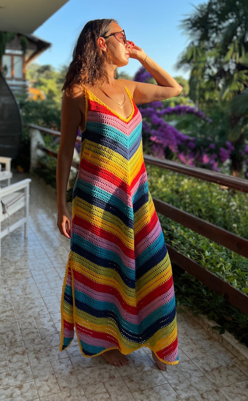 2024 colorful crochet long skirt