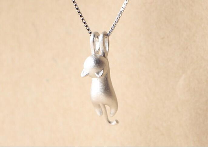 925 Sterling Silver,  Cute Cat Necklaces & Pendants