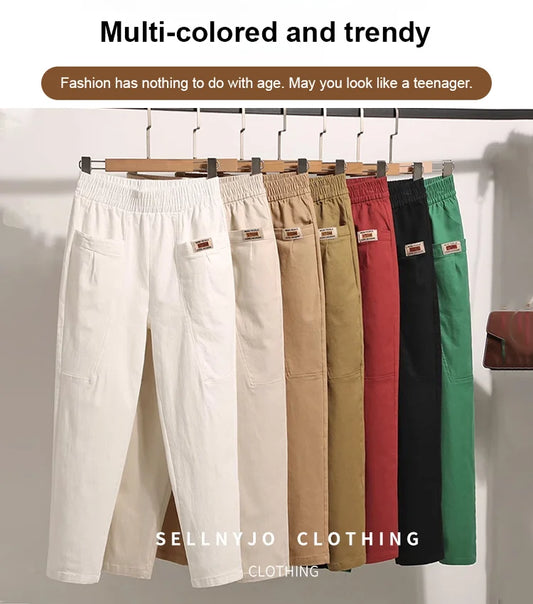 💝Last Day Sale💝Women's Elastic Waist Cotton Pants