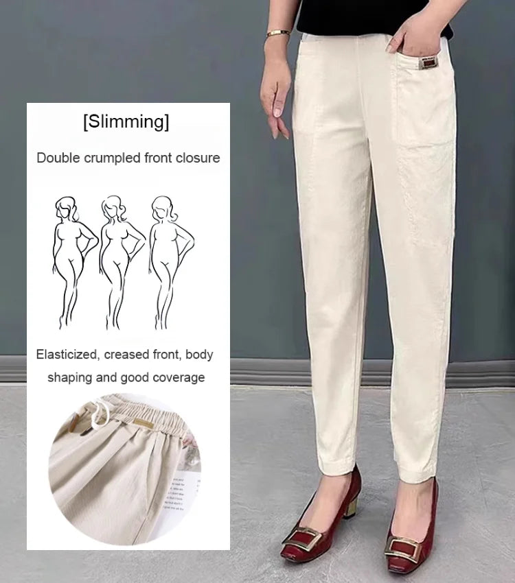 💝Last Day Sale💝Women's Elastic Waist Cotton Pants