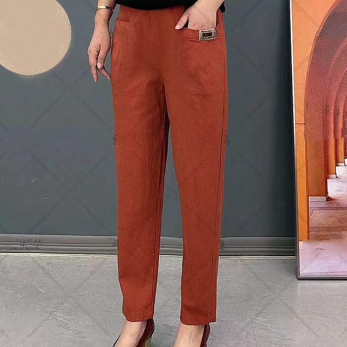 💝Last Day Sale💝Women's Elastic Waist Cotton Pants